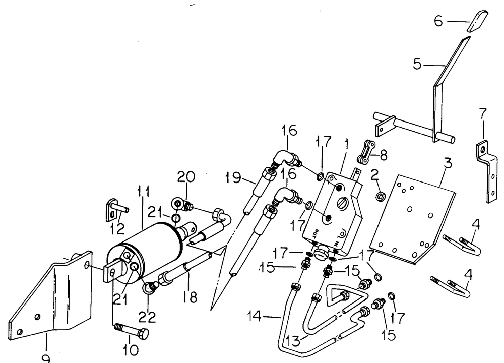 Hydraulic Lift Diagram and Parts List for 1914 145986100-145986399-146986100-146986399 Cub Cadet Lawn Tractor